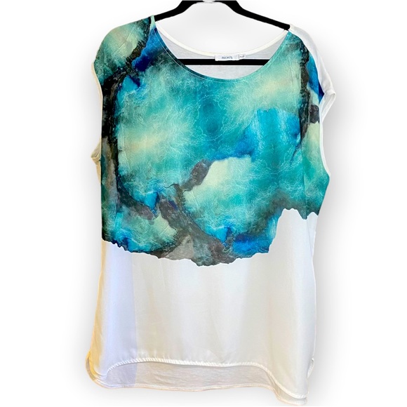 2for$30 NWOT Ricki’s Turquoise Printed Tunic Sleeveless Top Size XL - Picture 1 of 9